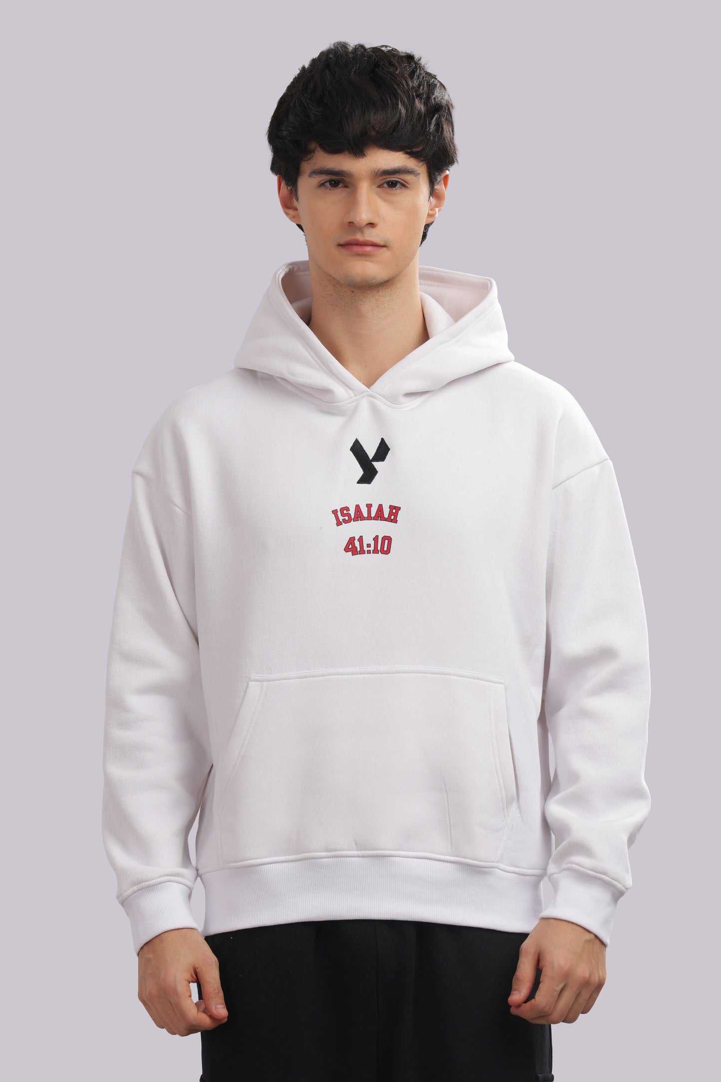 ISAIAH 41:10  (white hoodie with pink text)