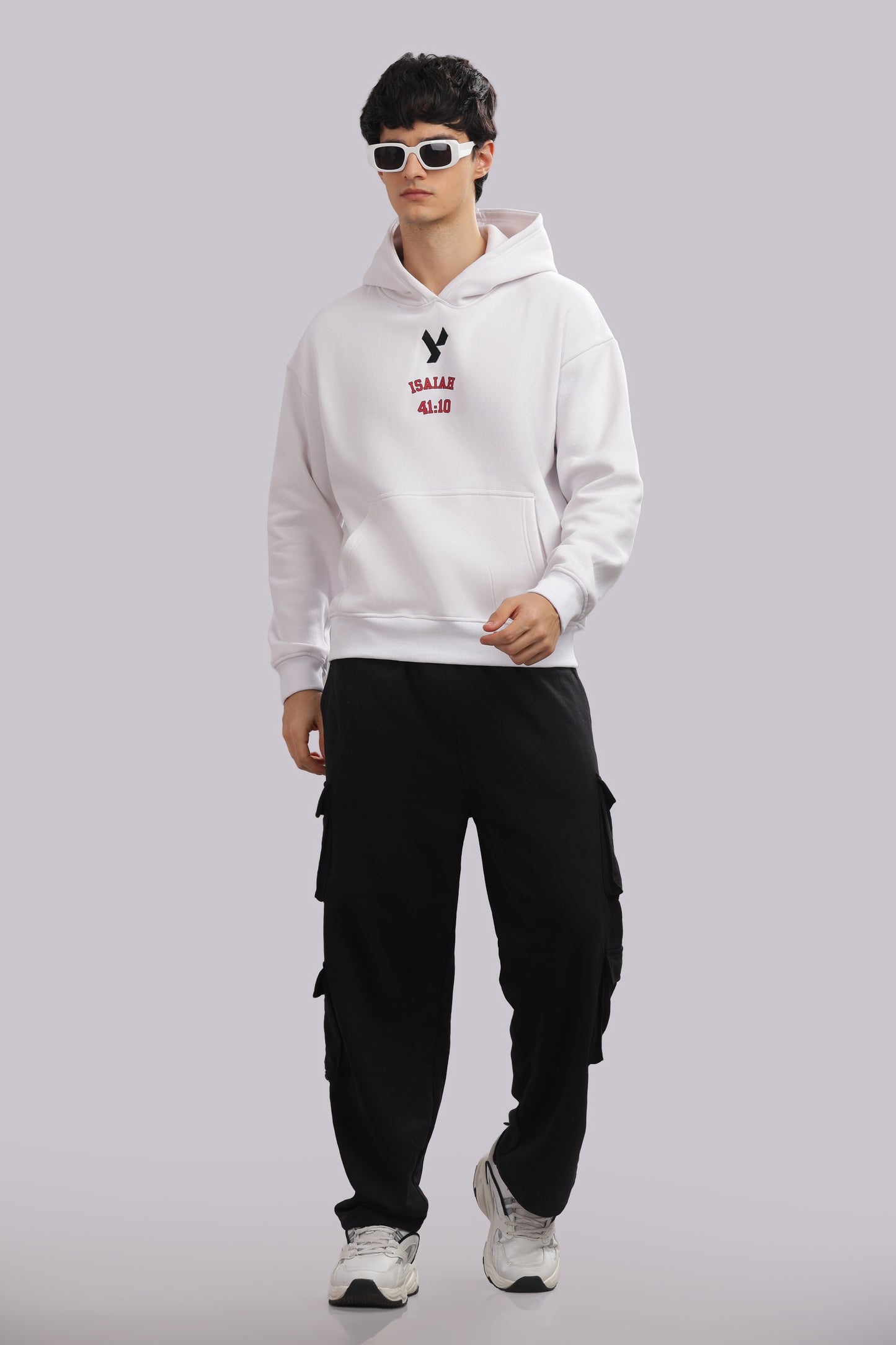 ISAIAH 41:10  (white hoodie with pink text)