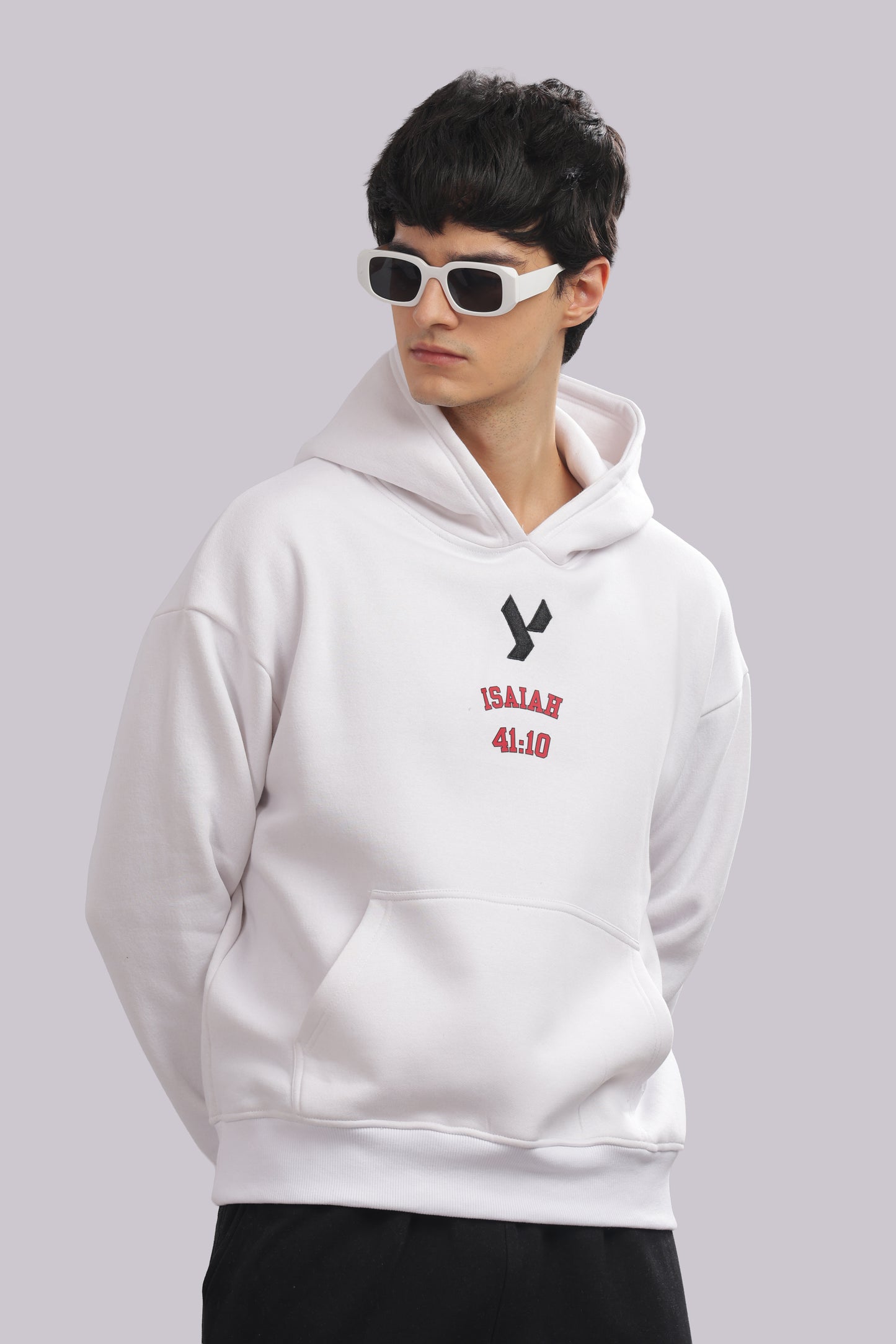 ISAIAH 41:10  (white hoodie with pink text)
