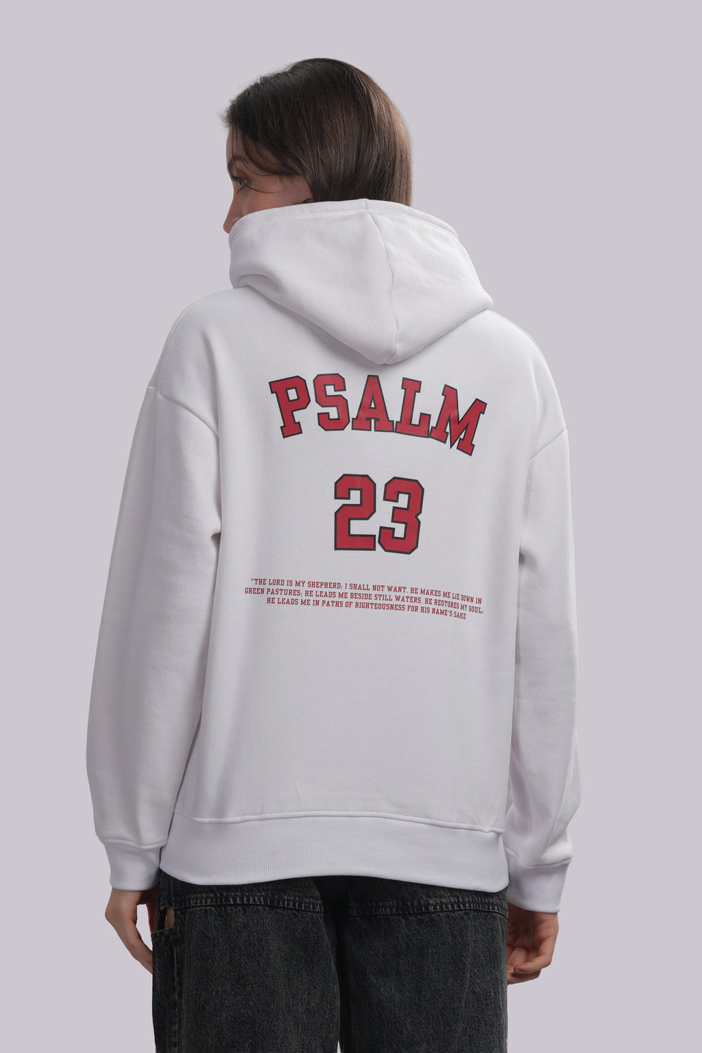 The Psalm 23 Hoodie (with pink text)